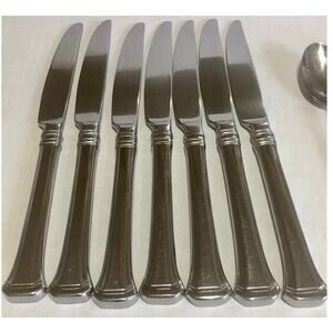 ONEIDA Apollonia Stainless Steel Flatware Greek Dinner Cutlery Set of 7 Knifes